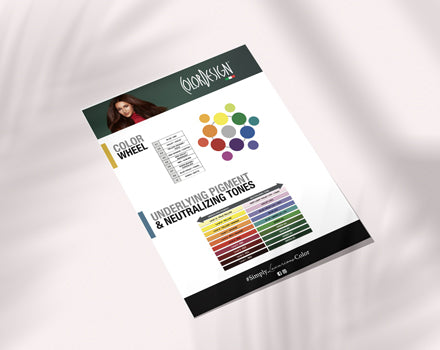 Flyer showing the brand's color catalog
